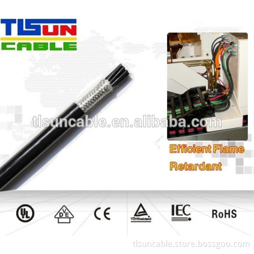 Braid shielding TRVVP flexible drag chain cable , robotic cable